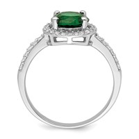 Brilliant Embers Sterling Silver Rhodium-plated 35 Stone White and Green Micro Pavé CZ Ring view 2