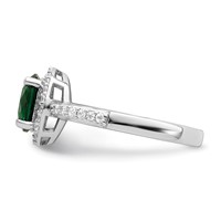 Brilliant Embers Sterling Silver Rhodium-plated 35 Stone White and Green Micro Pavé CZ Ring view 3