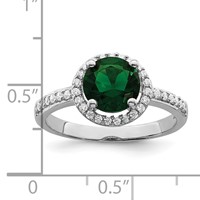Brilliant Embers Sterling Silver Rhodium-plated 35 Stone White and Green Micro Pavé CZ Ring view 5