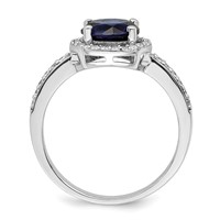 Brilliant Embers Sterling Silver Rhodium-plated 35 Stone White and Blue Micro Pavé CZ Ring view 2