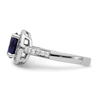 Brilliant Embers Sterling Silver Rhodium-plated 35 Stone White and Blue Micro Pavé CZ Ring view 3