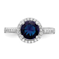 Brilliant Embers Sterling Silver Rhodium-plated 35 Stone White and Blue Micro Pavé CZ Ring view 4