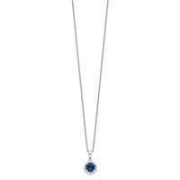 Brilliant Embers Sterling Silver Rhodium-plated 20 Stone White and Blue Micro Pavé CZ Necklace with 2 Inch Extender, 18" view 2