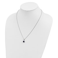 Brilliant Embers Sterling Silver Rhodium-plated 20 Stone White and Blue Micro Pavé CZ Necklace with 2 Inch Extender, 18" view 4