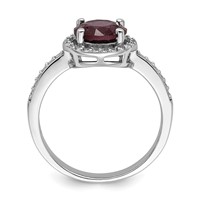 Brilliant Embers Sterling Silver Rhodium-plated 35 Stone Red Corundum and CZ Halo Ring view 2
