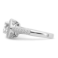 Brilliant Embers Sterling Silver Rhodium-plated 81 Stone Halo Micro Pavé CZ Ring view 3