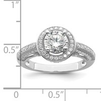 Brilliant Embers Sterling Silver Rhodium-plated 81 Stone Halo Micro Pavé CZ Ring view 4