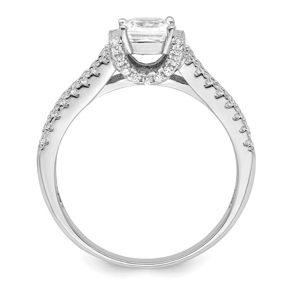 Brilliant Embers Sterling Silver Rhodium-plated 61 Stone Micro Pavé CZ Ring