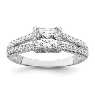 Brilliant Embers Sterling Silver Rhodium-plated 61 Stone Micro Pavé CZ Ring