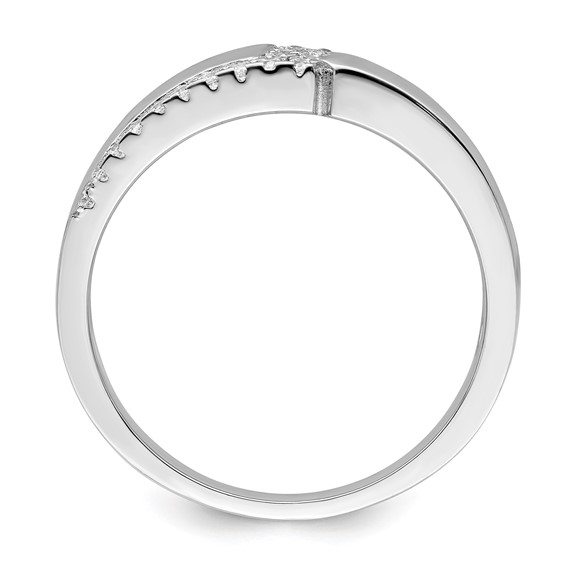 Brilliant Embers Sterling Silver Rhodium-plated 24 Stone Micro Pavé CZ Men's Ring