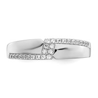 Brilliant Embers Sterling Silver Rhodium-plated 24 Stone Micro Pavé CZ Men's Ring view 5