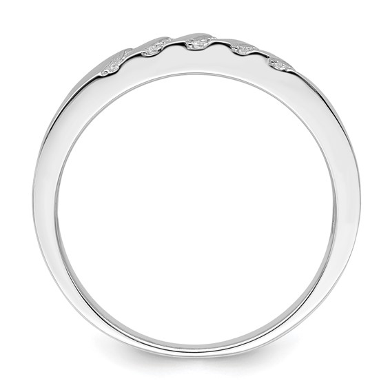 Brilliant Embers Sterling Silver Rhodium-plated 20 Stone Micro Pavé CZ Men's Ring