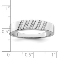 Brilliant Embers Sterling Silver Rhodium-plated 20 Stone Micro Pavé CZ Men's Ring view 4