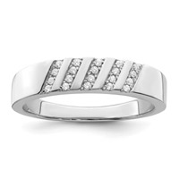 Brilliant Embers Sterling Silver Rhodium-plated 20 Stone Micro Pavé CZ Men's Ring view 1