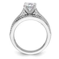 Brilliant Embers Sterling Silver Rhodium-plated 135 Stone Micro Pavé CZ 2-piece Wedding Set view 2