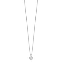 Brilliant Embers Sterling Silver Rhodium-plated 21 Stone Micro Pavé CZ Heart Necklace with 2 Inch Extender, 18" view 2
