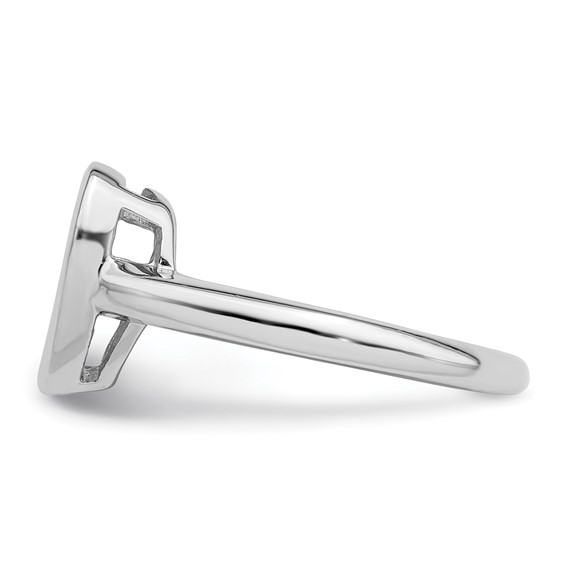 Brilliant Embers Sterling Silver Rhodium-plated 34 Stone Micro Pavé CZ Heart Ring