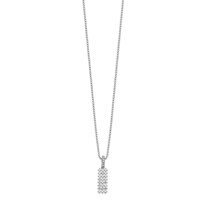 Brilliant Embers Sterling Silver Rhodium-plated 31 Stone Micro Pavé CZ Necklace with 2 Inch Extender, 18" view 2