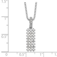 Brilliant Embers Sterling Silver Rhodium-plated 31 Stone Micro Pavé CZ Necklace with 2 Inch Extender, 18" view 3