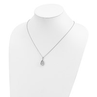 Brilliant Embers Sterling Silver Rhodium-plated 46 Stone Moving Center Vibrant CZ with Micro Pavé CZ Necklace with 2 Inch Extender, 18" view 4