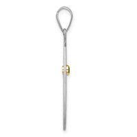 Sterling Silver Rhodium-plated 14K Bezel Crystal Family Pendant view 2