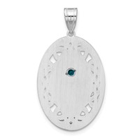 Sterling Silver Rhodium-plated Crystal Family Pendant view 4