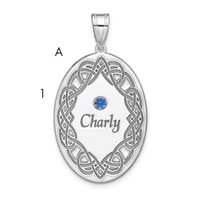 Sterling Silver Rhodium-plated Crystal Family Pendant view 1