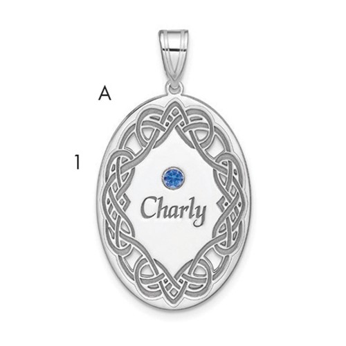 Sterling Silver Rhodium-plated Crystal Family Pendant