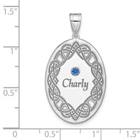 Sterling Silver Rhodium-plated Crystal Family Pendant view 5