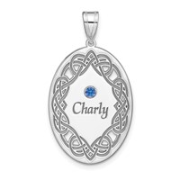 Sterling Silver Rhodium-plated Crystal Family Pendant view 2