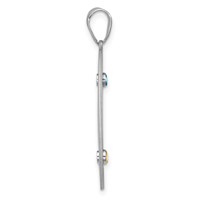 Sterling Silver Rhodium-plated Crystal Family Pendant view 3