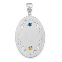 Sterling Silver Rhodium-plated Crystal Family Pendant view 4