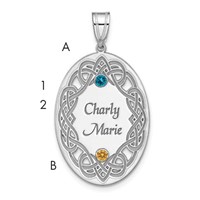 Sterling Silver Rhodium-plated Crystal Family Pendant view 1