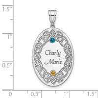 Sterling Silver Rhodium-plated Crystal Family Pendant view 5