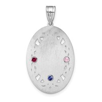 Sterling Silver Rhodium-plated Crystal Family Pendant view 4