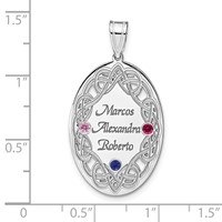 Sterling Silver Rhodium-plated Crystal Family Pendant view 5