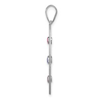 Sterling Silver Rhodium-plated Crystal Family Pendant view 3