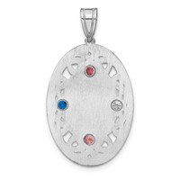 Sterling Silver Rhodium-plated Crystal Family Pendant view 4