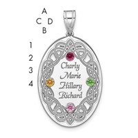 Sterling Silver Rhodium-plated Crystal Family Pendant view 1