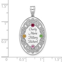 Sterling Silver Rhodium-plated Crystal Family Pendant view 5