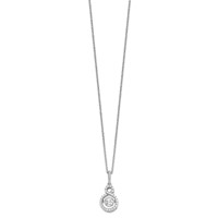 Brilliant Embers Sterling Silver Rhodium-plated 34 Stone with Moving Center Vibrant CZ and Micro Pavé CZ Infinity Necklace with Extender, 2" view 2