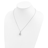 Brilliant Embers Sterling Silver Rhodium-plated 34 Stone with Moving Center Vibrant CZ and Micro Pavé CZ Infinity Necklace with Extender, 2" view 4