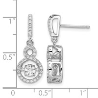 Brilliant Embers Sterling Silver Rhodium-plated 66 Stone CZ Moving Center Vibrant CZ Earrings with Micro Pavé CZ Infinity Dangle Post view 4