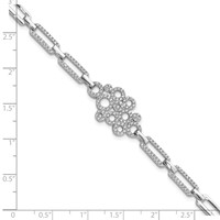 Brilliant Embers Sterling Silver Rhodium-plated 164 Stone Bracelet with Box Catch Clasp Micro Pavé CZ, 7" view 4