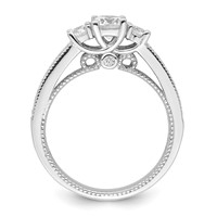 Brilliant Embers Sterling Silver Rhodium-plated 21 Stone Micro Pavé CZ Ring view 2
