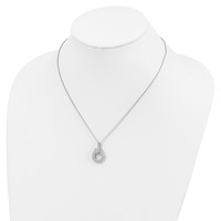 Brilliant Embers Sterling Silver Rhodium-plated 85 Stone Micro Pavé White and Green CZ Snake Necklace with 2 Inch Extender, 18" view 4