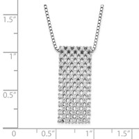 Brilliant Embers Sterling Silver Polished CZ Necklace with Ext, 2" view 3