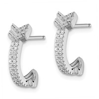 Brilliant Embers Sterling Silver Rhodium-plated 76 Stone Micro Pavé CZ Arrow Earrings view 2