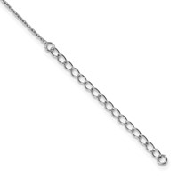 Brilliant Embers Sterling Silver Rhodium-plated Fancy CZ Necklace with Ext, 2" view 3