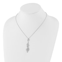 Brilliant Embers Sterling Silver Rhodium-plated Fancy CZ Necklace with Ext, 2" view 4